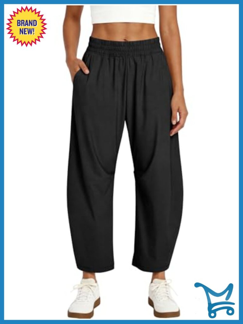 Womens High Waisted Wide Leg Barrel Ankle Pants Quick Dry Athletic